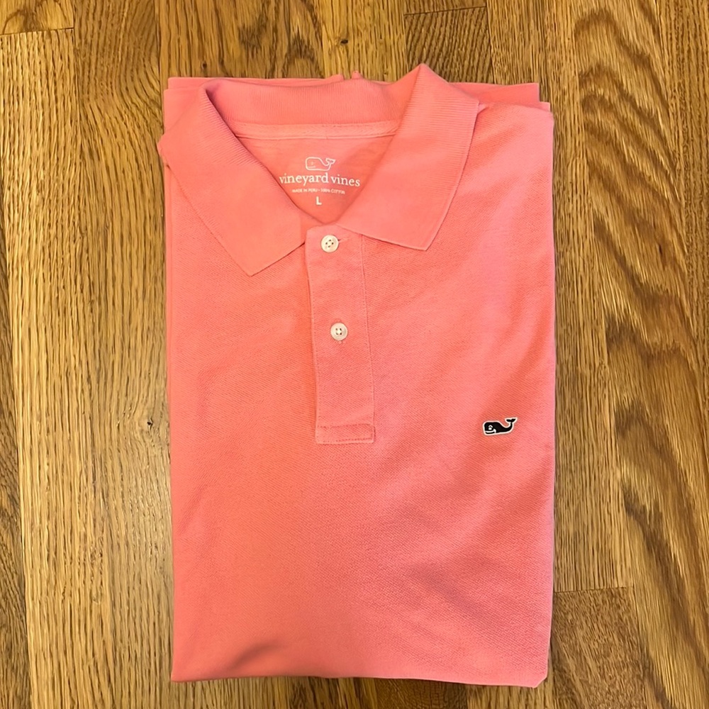 Vinyard Vines men’s polo peachy pink, 100% cotton